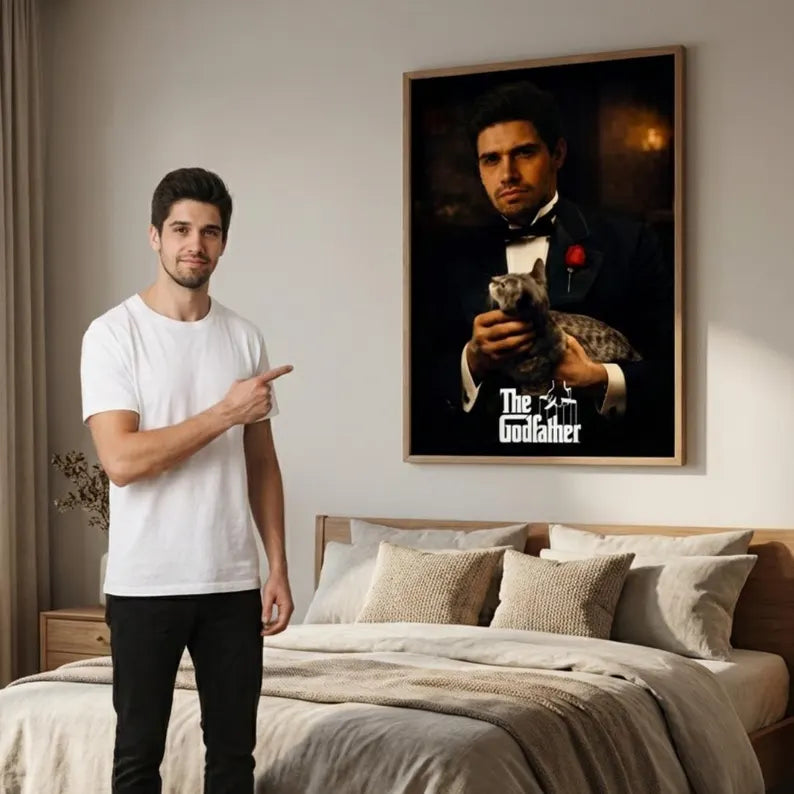 Custom Godfather Portrait from Photo as The Don Vito Corleone